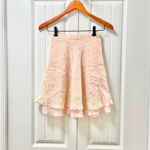 Vintage Misselleci Les Copains Floral Tiered Skirt Pink – Size 0
